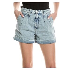 NWT AMO Marcella Pleated Denim Shorts Sz 29 (Meas 30) Hi Rise Wide Leg MSRP $246